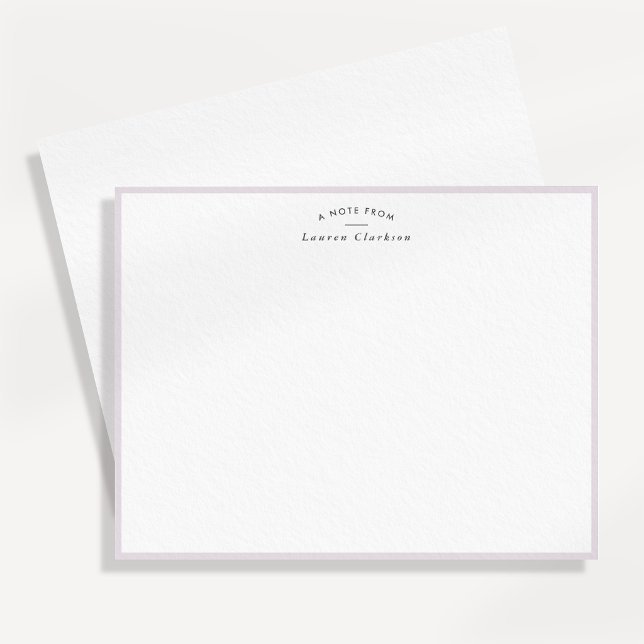 Soft Lavender Border Personalized Note Card (Creator Uploaded)
