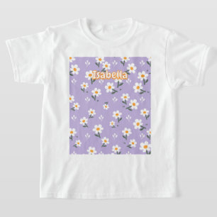 Soft Lavender Daisy Bloom Aesthetic for Girls T-Shirt