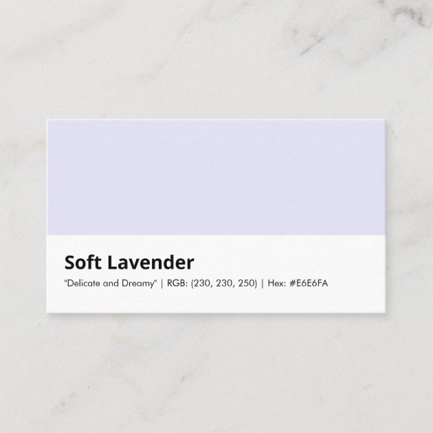 Private: Soft Lavender Delicate Dreamy Color Consulting Business Card