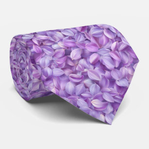 Soft Lavender Flower Petals Pattern Neck Tie