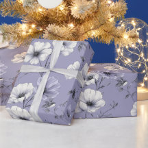 Soft Lavender Flower White Floral Pattern