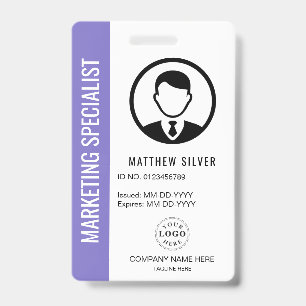Soft Lavender ID Badge with Custom Name and Title