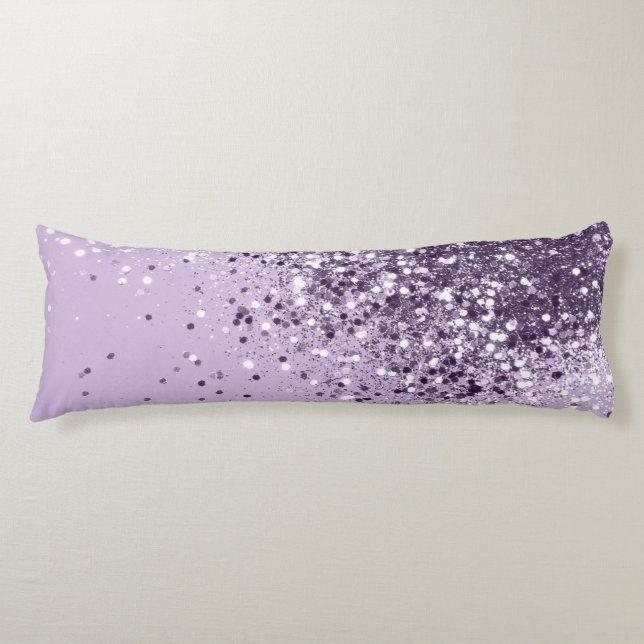 Soft Lavender Lady Glitter #1 (Faux Glitter) #art  Body Pillow (Front)