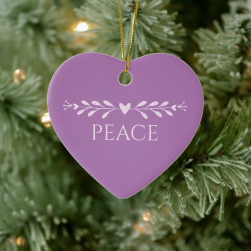 Soft Lavender Peace Personalized Ceramic Ornament