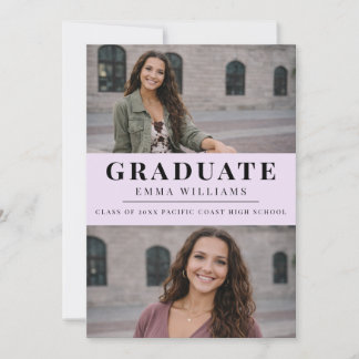 Soft Lavender Photo Graduate Announcement
