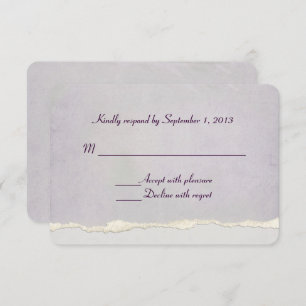 soft lavender torn edge RSVP
