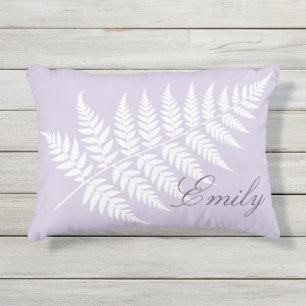 Soft Lavender White Fern Elegant For Her or Him Outdoor Pillow