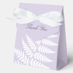 Soft Lavender White Fern Large Tent Thank You Favor Boxes