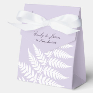 Soft Lavender White Fern Large Tent Wedding Favor Boxes
