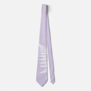 Soft Lavender White Fern Simply Elegant Wedding Neck Tie