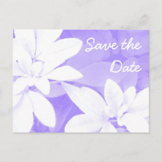 Soft Leaves Purple 'Save the Date' postcard