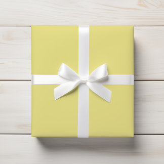 Soft Lemon Cream Yellow Solid Minimalist Wrapping Paper