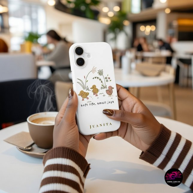 Soft Life Small Joys Duckling Design iPhone Case (Choose peace. Choose tiny joys. Repeat.)