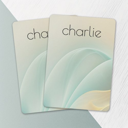 Soft light aqua blue and golden yellow swirls poker cards