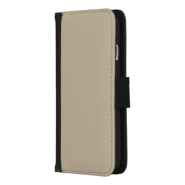 Soft Light Beige Background – Wedding Design iPhone Wallet Case (Left)