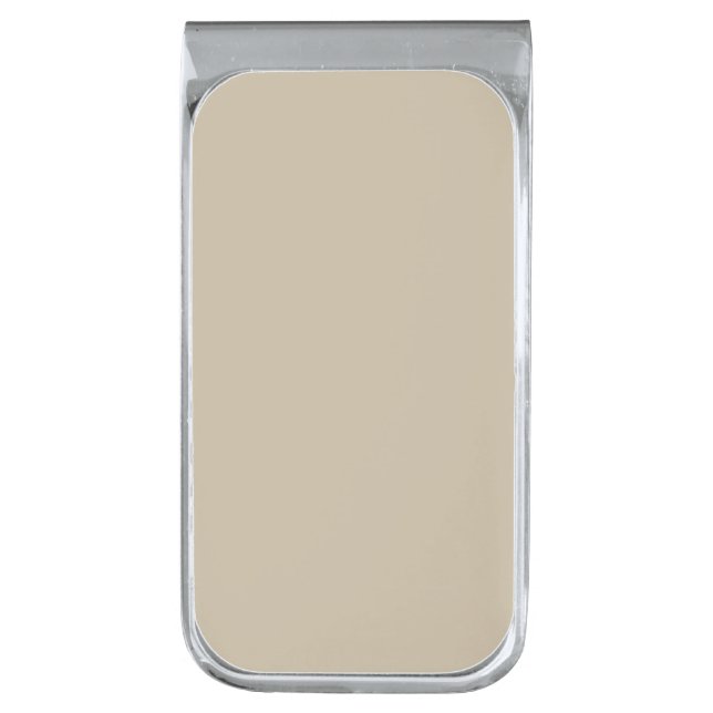 Soft Light Beige Background – Wedding Design Silver Finish Money Clip (Front Vertical)