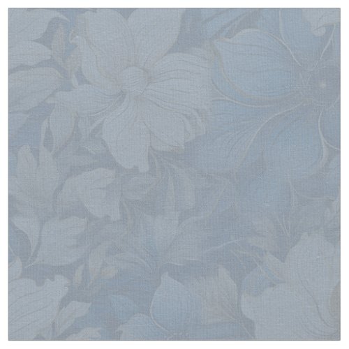 Soft Light Blue and White Mix Flowers Fabric