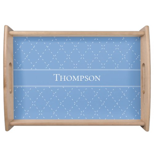 Soft Light Blue and White Modern Pattern Serving Tray