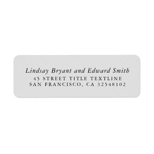 Soft Light Gray Minimalist Clean Stylish Label