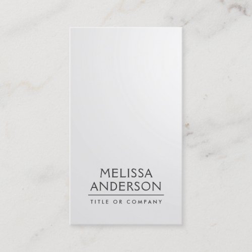 Soft light gray modern minimalist professional business card