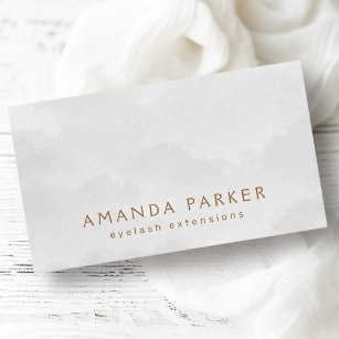 Soft light gray watercolor spa beauty stylist business card