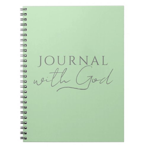 Soft Light Green Journal With God