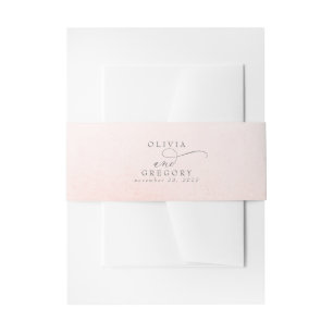 Soft Light Pink Elegant Wedding Invitation Belly B Band