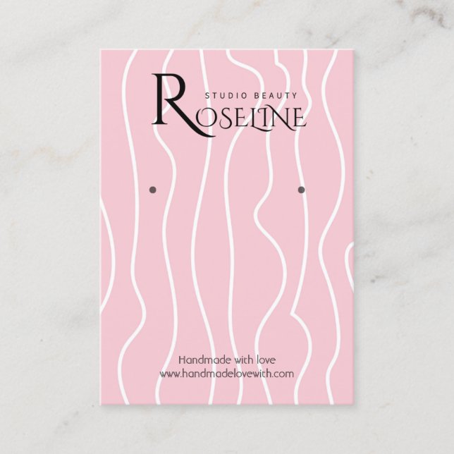 Soft Light Pink Geometric jewlery display  Business Card (Front)