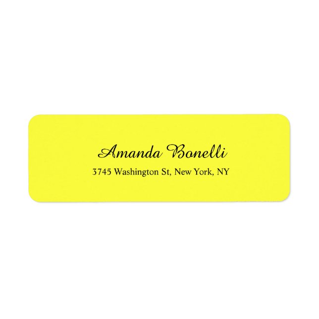 Soft Light Yellow Minimalist Elegant Modern Plain Label (Front)