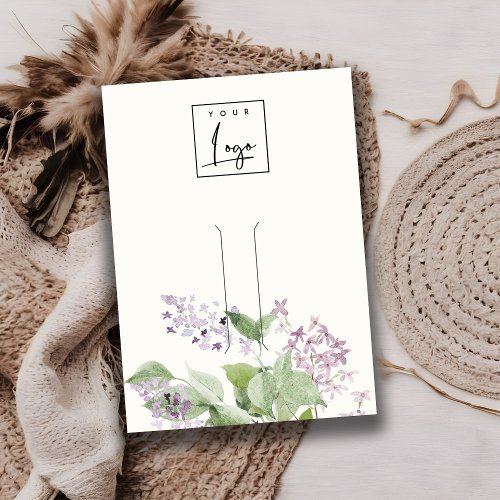 Soft Lilac Floral Blank Hairpin Logo Display Business Card