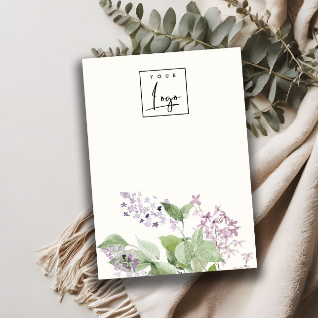 Soft Lilac Floral Blank Jewelry Logo Display Business Card (Creator Uploaded)