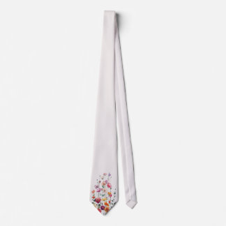 Soft Lilac Pastel Botanical Neck Tie
