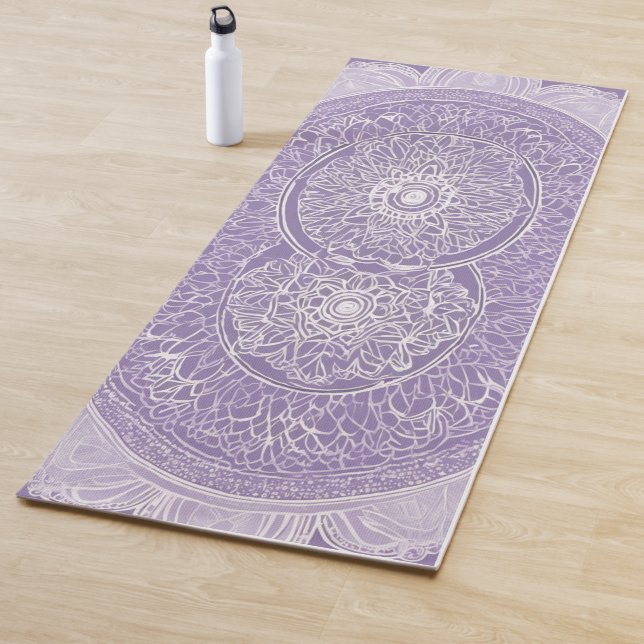 **Soft Lilac Spiritual Mandala Yoga Mat (In Situ)