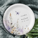 Soft Lilac Wildflower Butterfly Garden Wedding Paper Plates<br><div class="desc">If you need any other matching product or customization,  kindly message via Zazzle.</div>