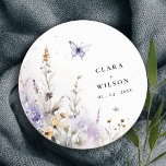Soft Lilac Wildflower Butterfly Garden Wedding Round Paper Coaster<br><div class="desc">If you need any other matching product or customization,  kindly message via Zazzle.</div>