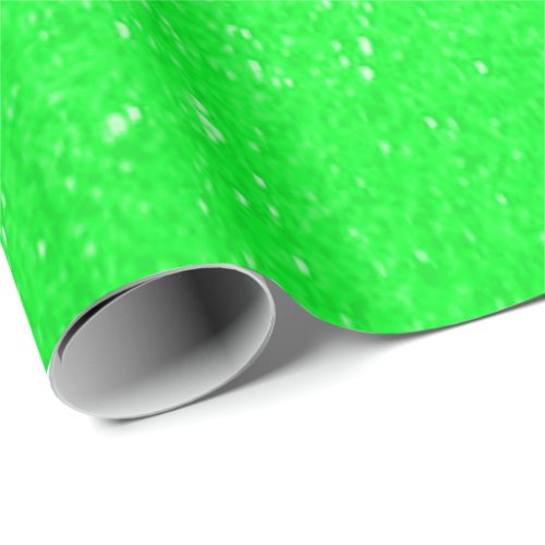 Soft Lime Green Glitter Print Wrapping Paper