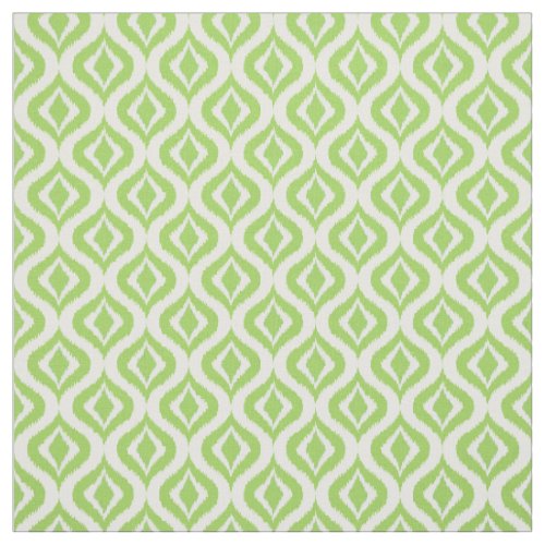 Soft Lime Green Retro Chic Ikat Drops Pattern Fabric
