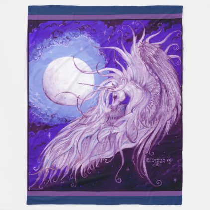 Soft lined unicorn moon blurry fleece blanket