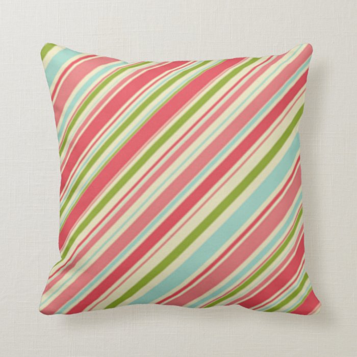 soft lines throw pillow coral pink_moss green