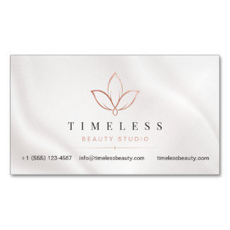 Soft Luxury Minimalist Rose Gold Beauty Branding Business Card Magnet