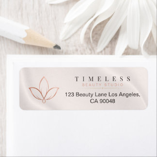 Soft Luxury Minimalist Rose Gold Beauty Branding Label