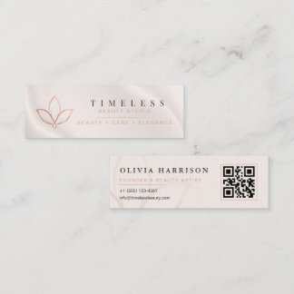 Soft Luxury Minimalist Rose Gold Beauty Branding Mini Business Card