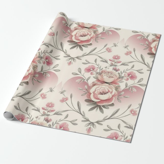 Soft Luxury Watercolor Gift Wrap (Unrolled)