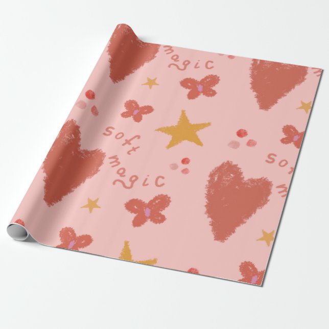 Soft Magic Pastel Wrapping Paper (Unrolled)