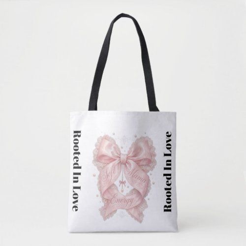 Soft Mama Energy Pink Coquette Bow Design | Femini Tote Bag