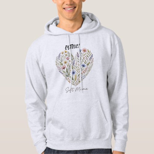 Soft Mama Floral Heart Design Hoodie