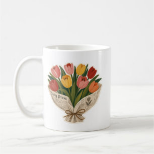 Soft Mama Tulip Bouquet Vintage Floral Art Print Coffee Mug