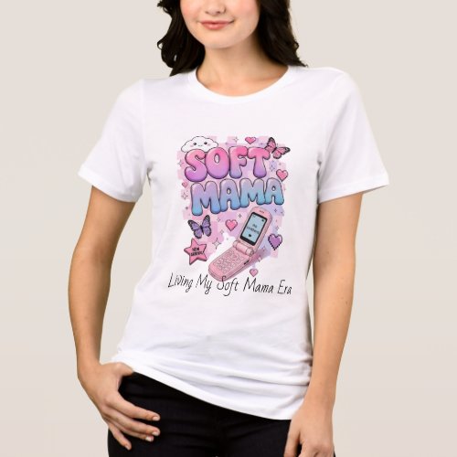 Soft Mama Y2K Cute Retro Design | Kawaii Mom Aesth Tri-Blend Shirt