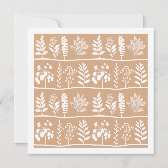 Soft Marigold Botanical Silhouettes Botanic Rhythm Note Card (Front)