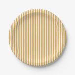 Soft Marigold Yellow Cabana Stripe Paper Plates